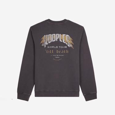  ERKEK BASKILI BİSİKLET YAKA SİYAH SWEATSHIRT