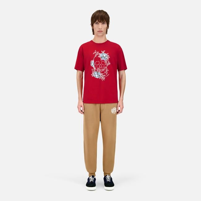  ERKEK BASKILI BİSİKLET YAKA KIRMIZI T-SHIRT