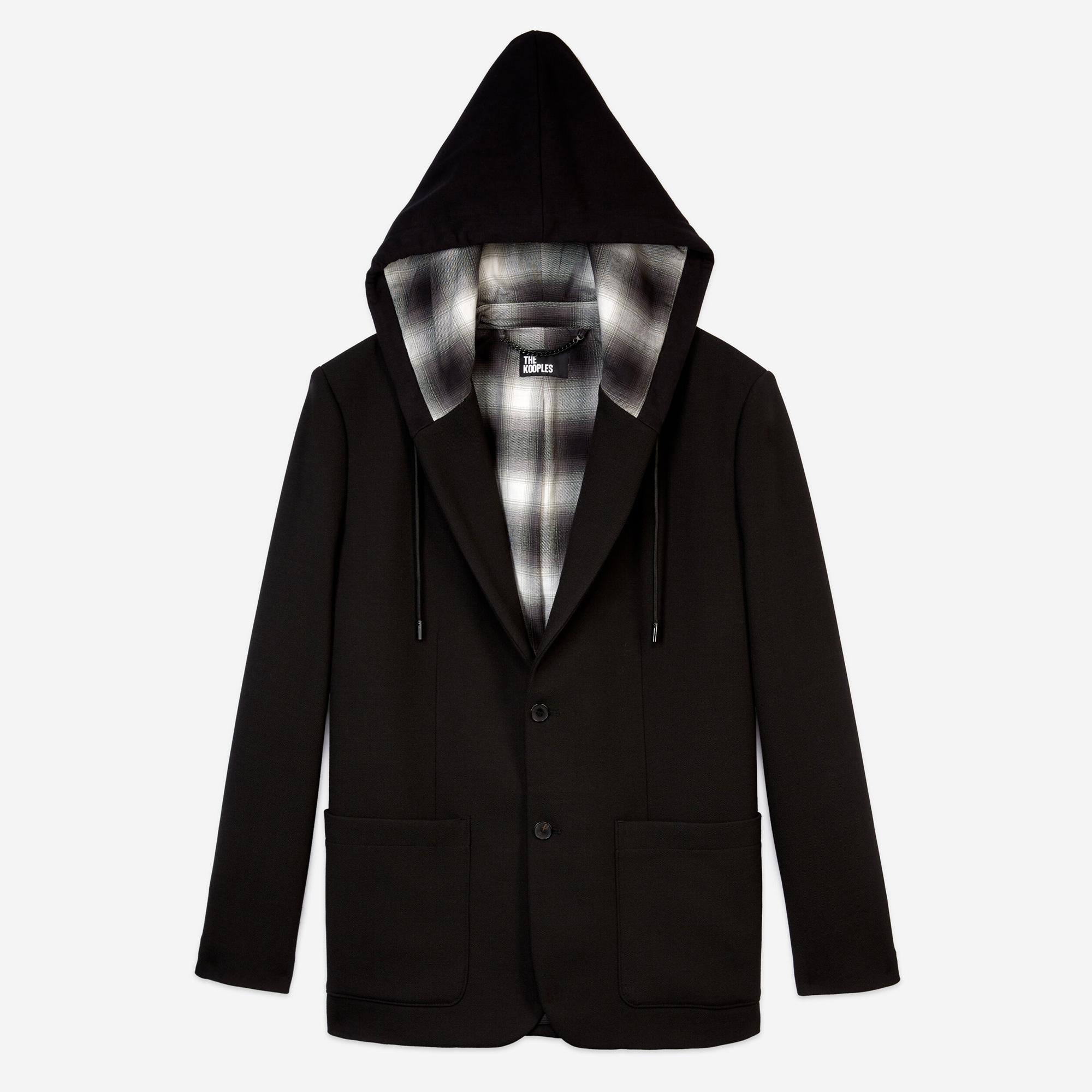 ERKEK KAPÜŞONLU SİYAH CEKET