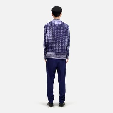  ERKEK DESENLİ  LACİVERT GÖMLEK