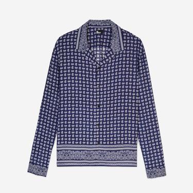  ERKEK DESENLİ  LACİVERT GÖMLEK