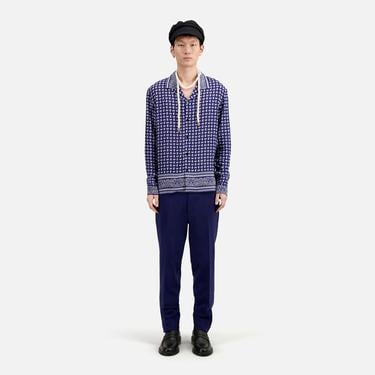  ERKEK DESENLİ  LACİVERT GÖMLEK