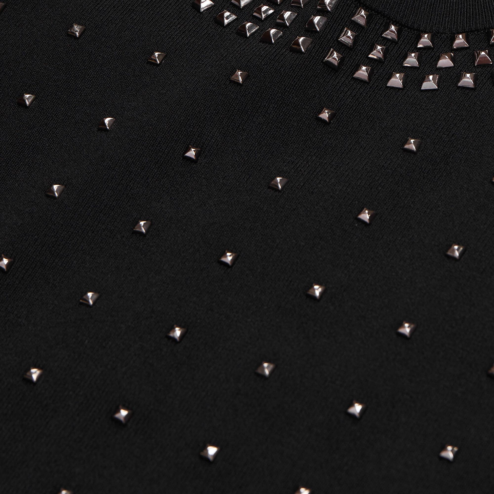 KADIN ZIMBA DETAYLI BİSİKLET YAKA SİYAH KAZAK