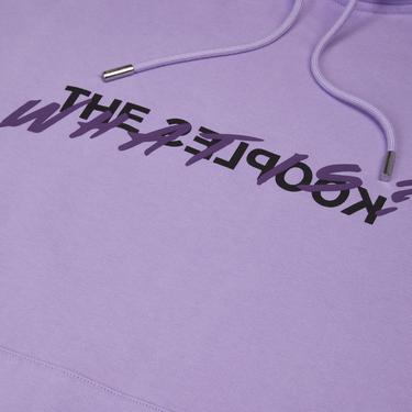  KADIN BASKILI KAPÜŞONLU MOR SWEATSHIRT