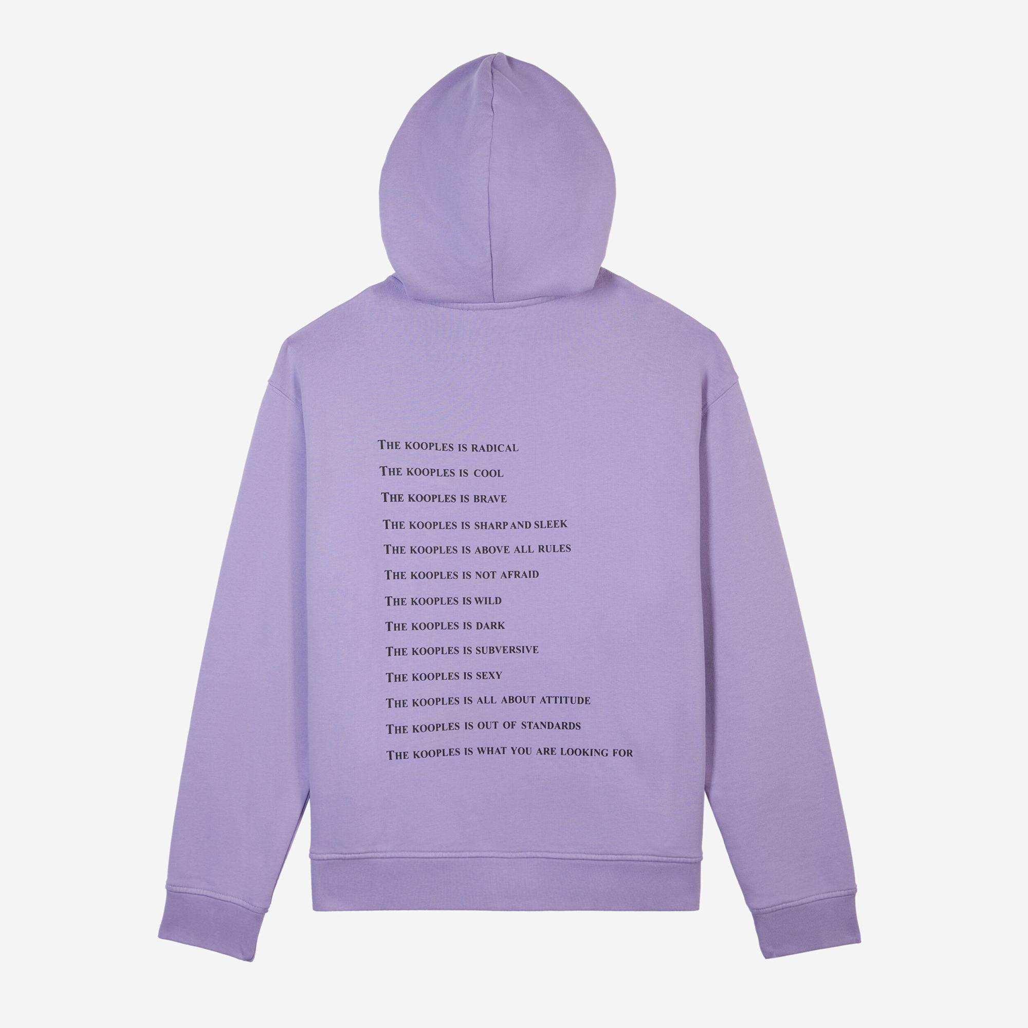 KADIN BASKILI KAPÜŞONLU MOR SWEATSHIRT