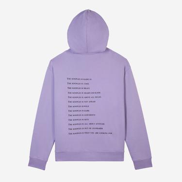  KADIN BASKILI KAPÜŞONLU MOR SWEATSHIRT