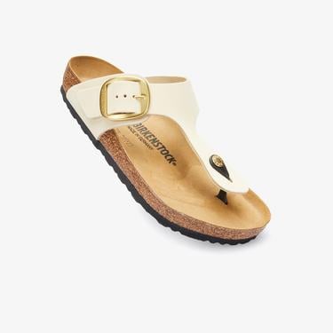  Birkenstock Gizeh Big Buckle Nu Kadın Krem Terlik
