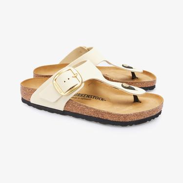  Birkenstock Gizeh Big Buckle Nu Kadın Krem Terlik