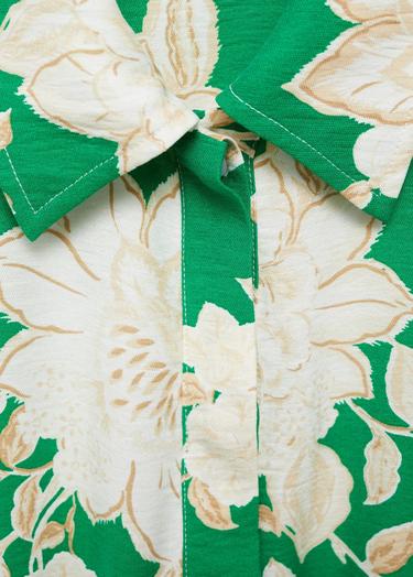  Mango Kadın Çiçekli Şort Tulum Yeşil