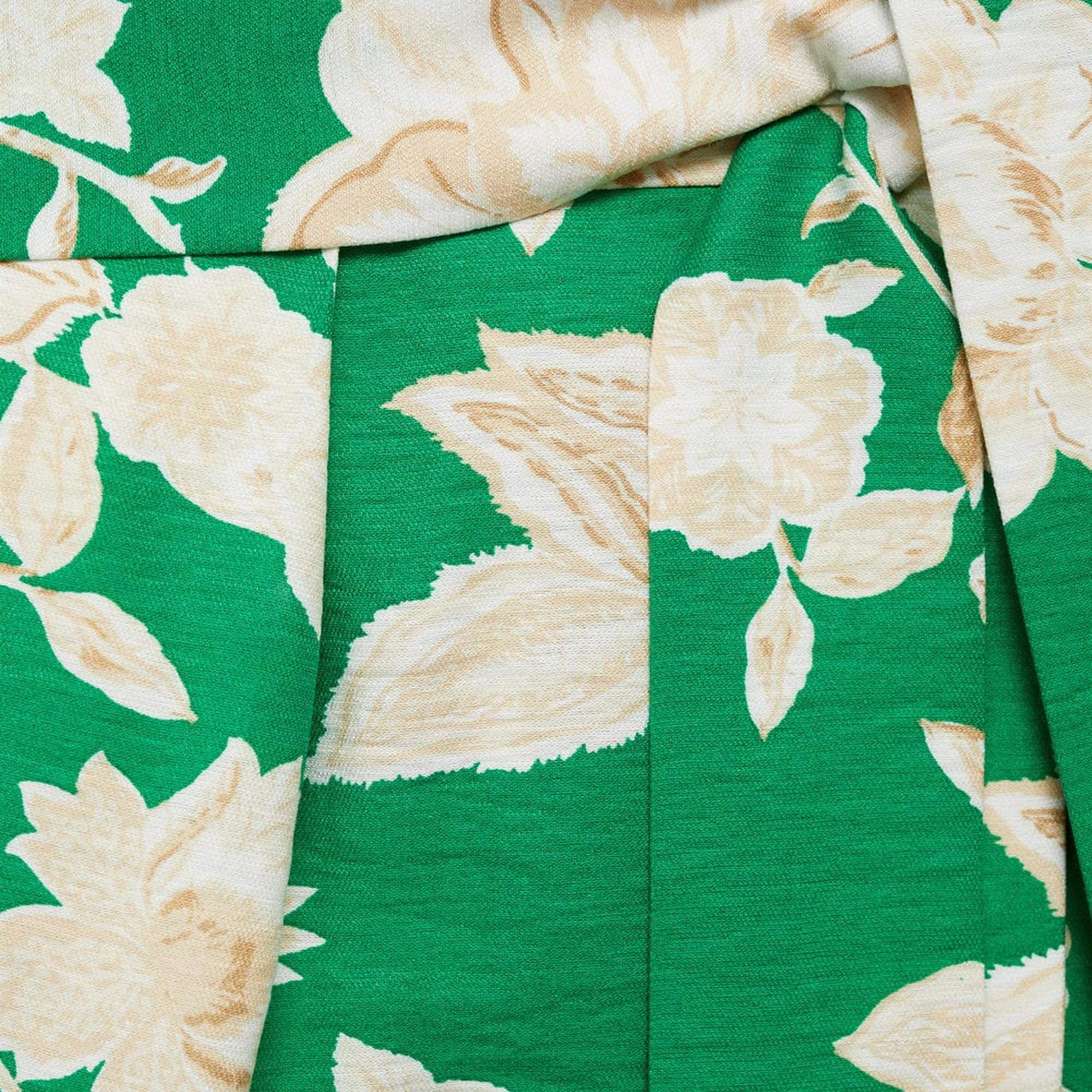 Mango Kadın Çiçekli Şort Tulum Yeşil