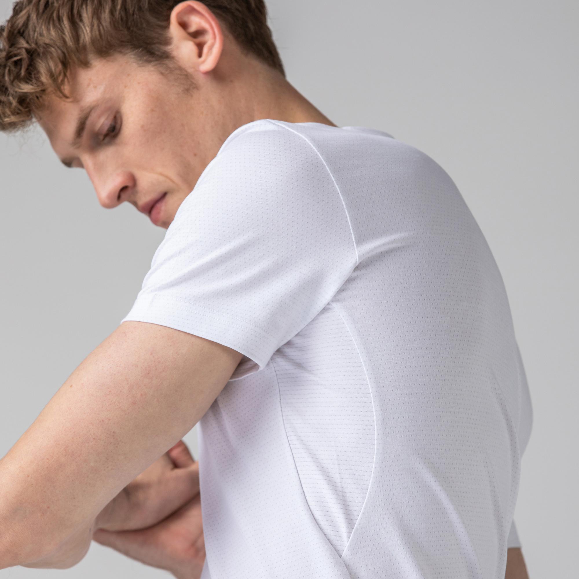 Erkek Slim Fit Bisiklet Yaka Beyaz T-Shirt