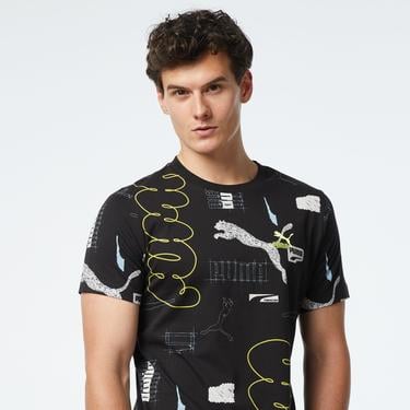  Puma Brand Love Aop Erkek Siyah T-Shirt