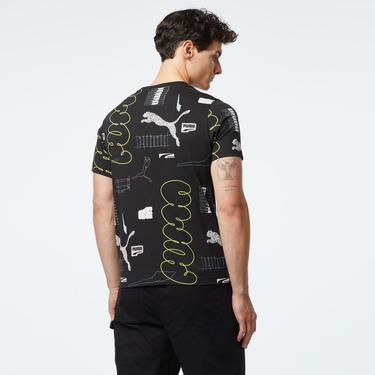 Puma Brand Love Aop Erkek Siyah T-Shirt