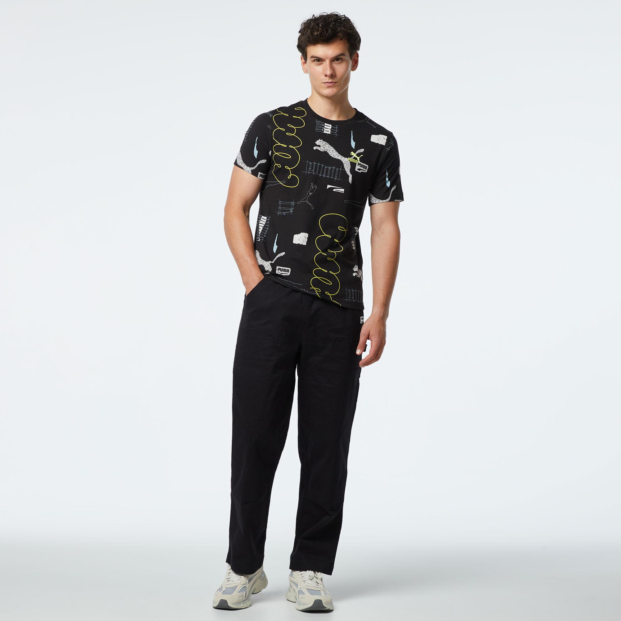 Puma Brand Love Aop Erkek Siyah T-Shirt