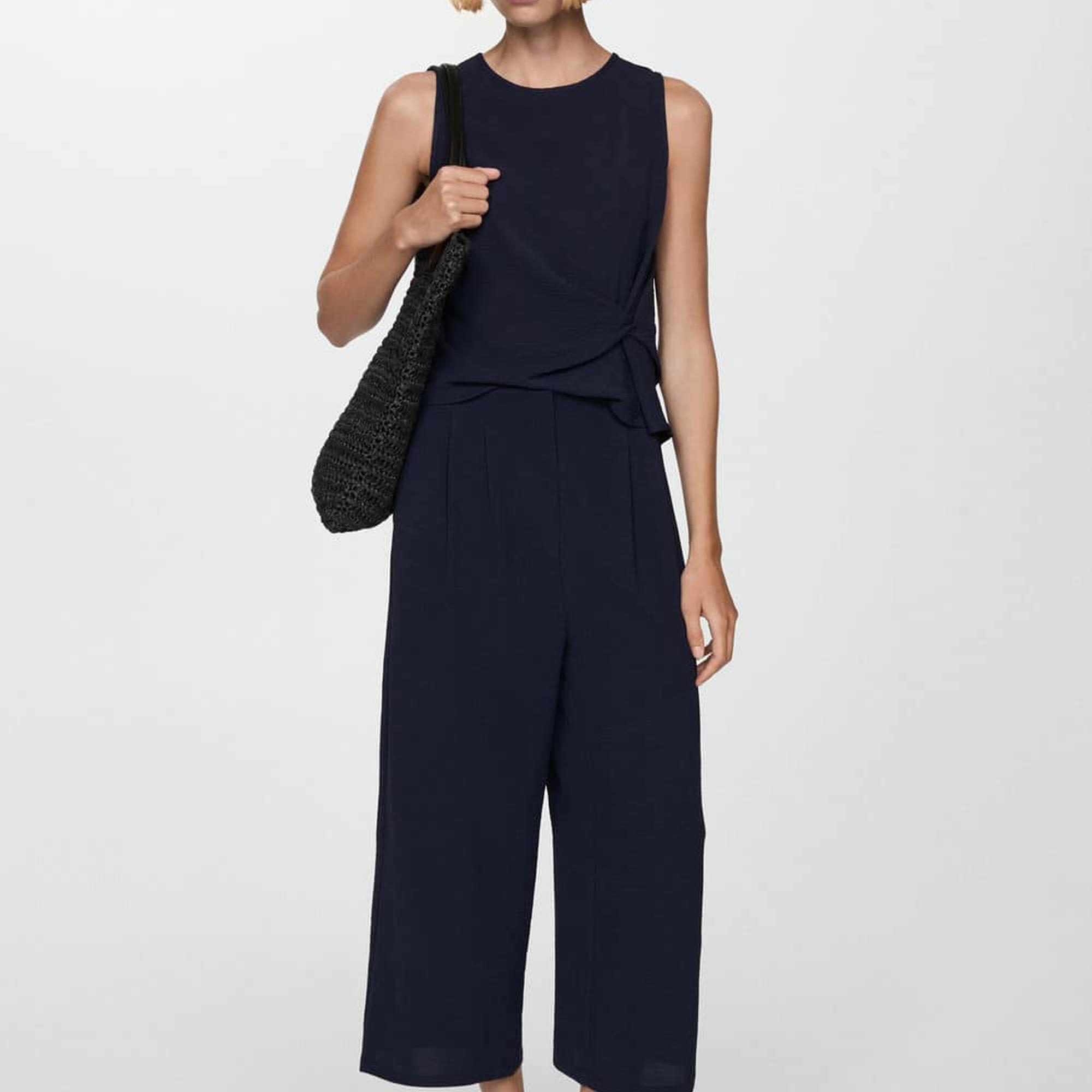 Mango Kadın Wideleg Dokuma Pantolon Lacivert