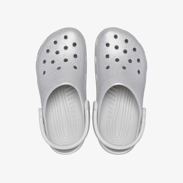  Crocs Classic Glitter Kadın Gri Terlik