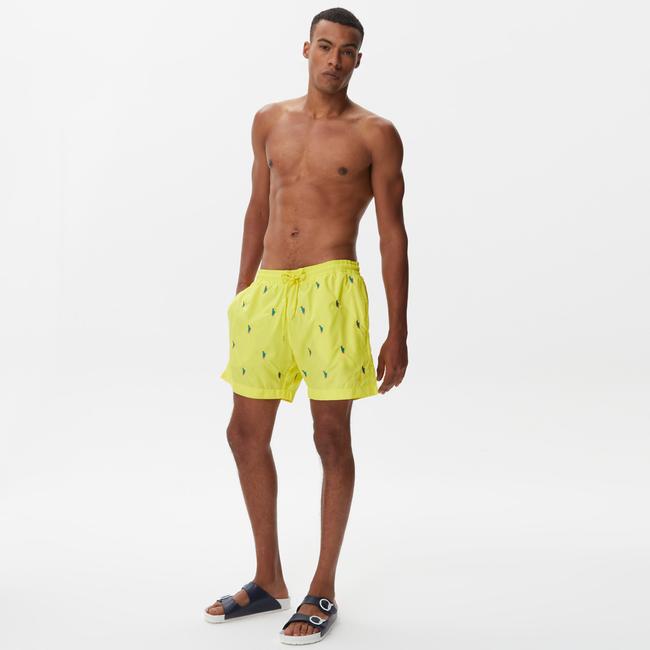  Nautica Erkek Sarı Desenli Mayo Şort