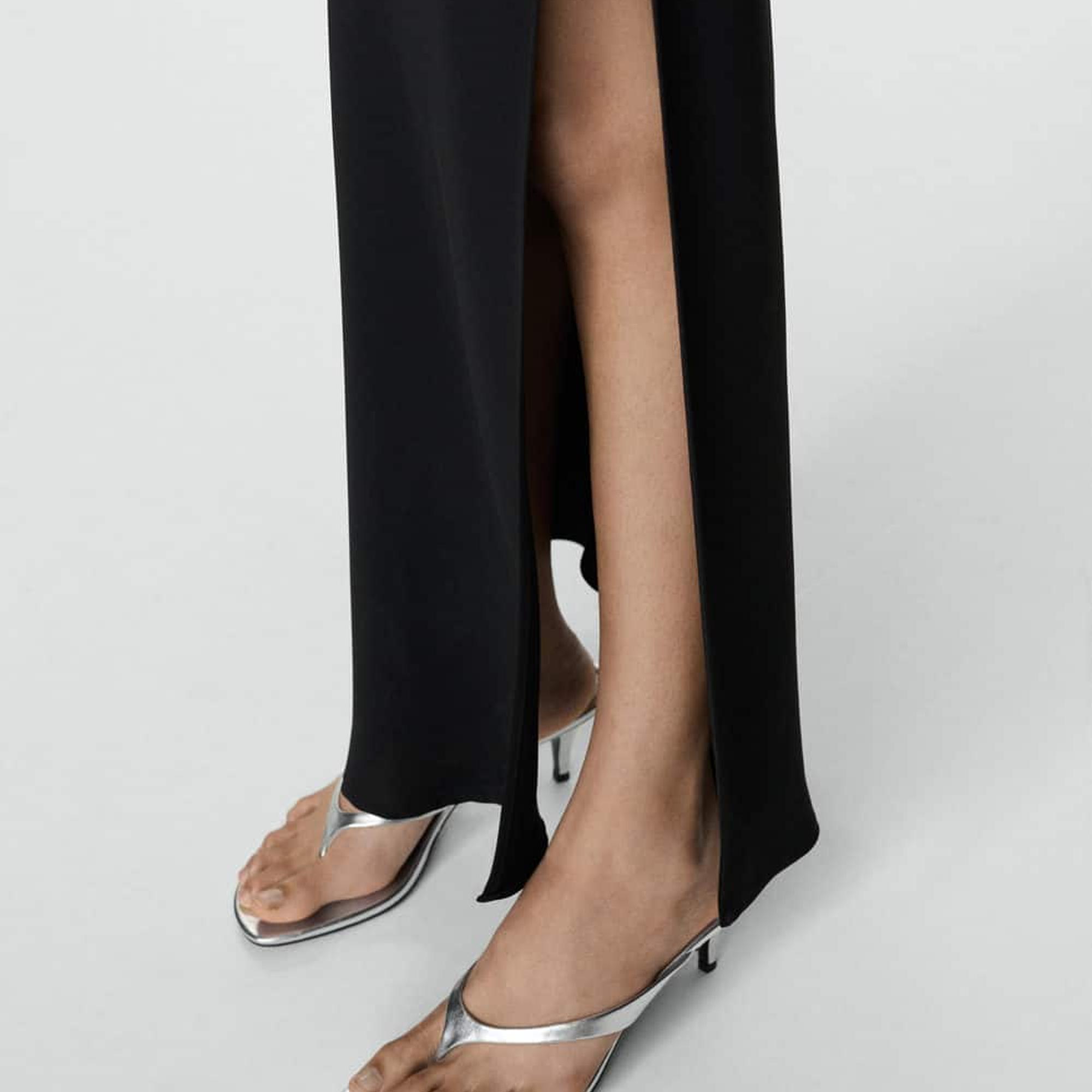 Mango Kadın Metalik Topuklu Sandalet Gümüş Rengi