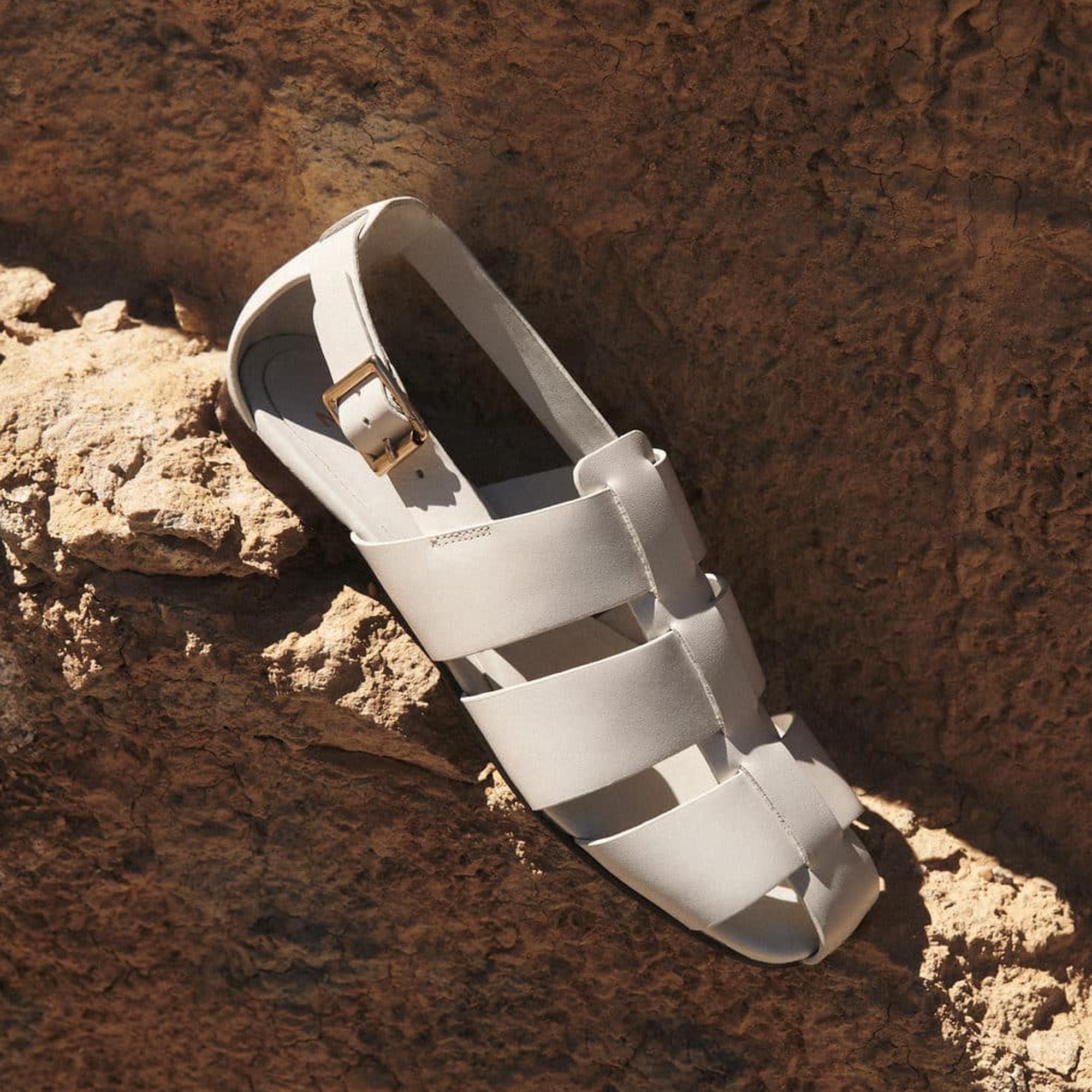 Mango Kadın Deri Sandalet Bej