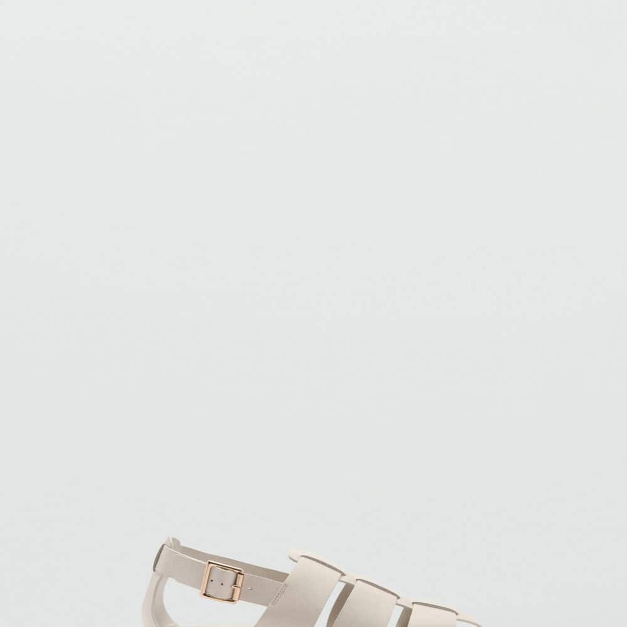 Mango Kadın Deri Sandalet Bej