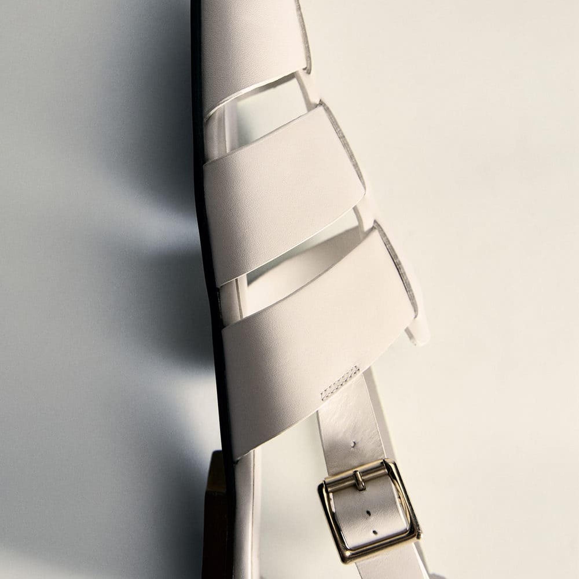 Mango Kadın Deri Sandalet Bej