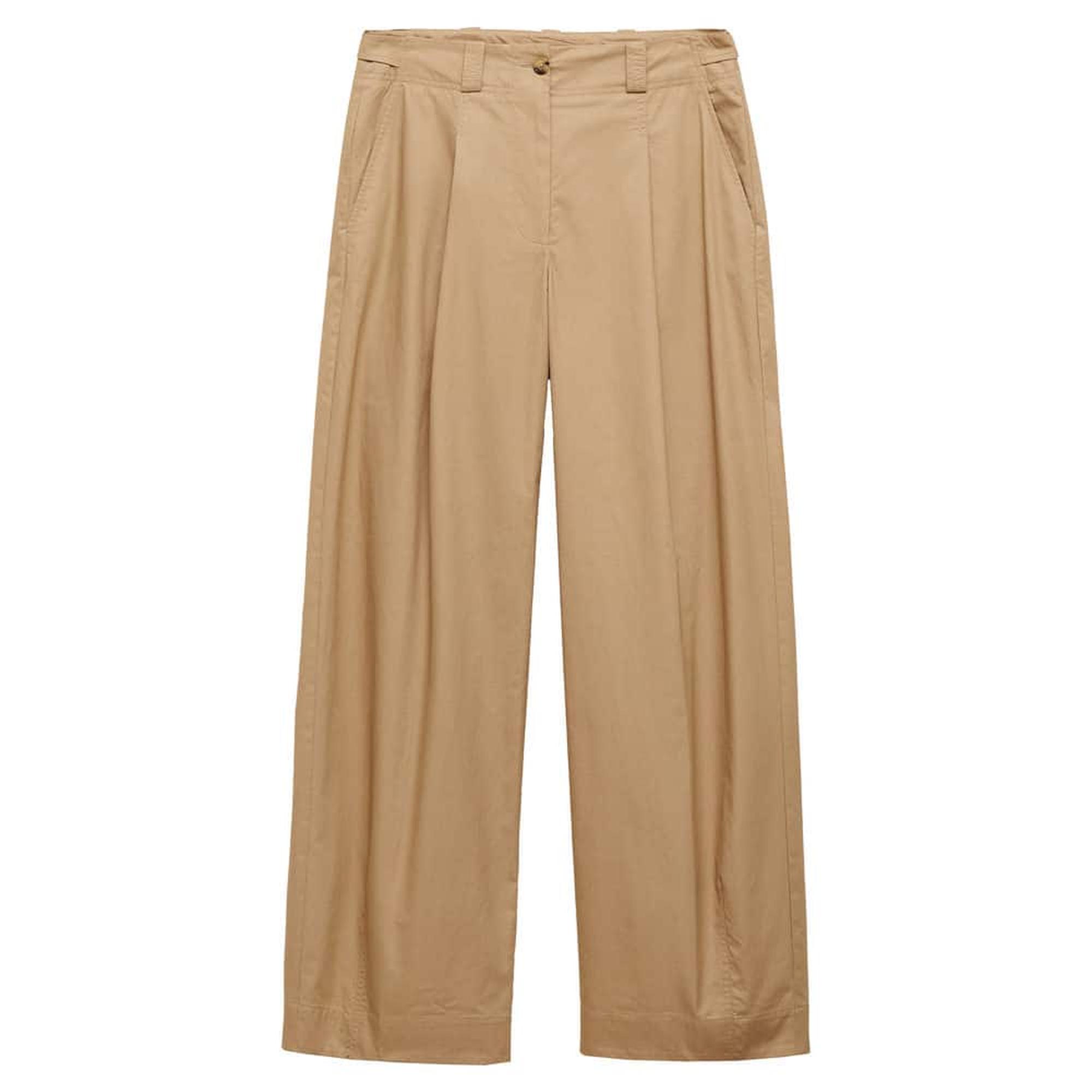 Mango Kadın Pensli Wideleg Pantolon Bej