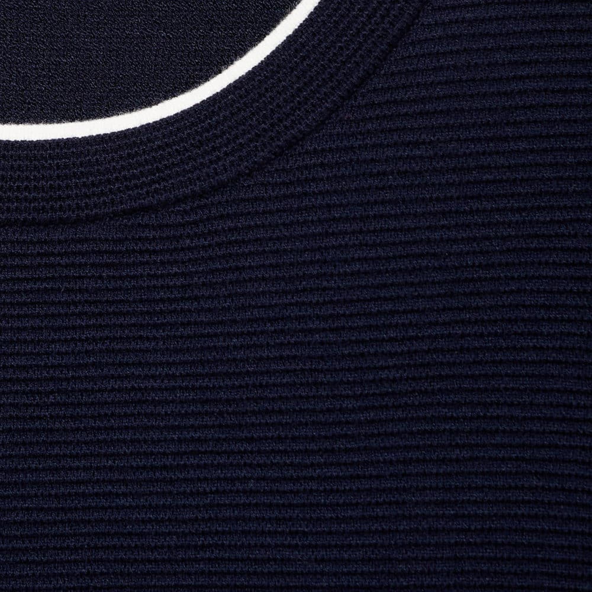 Mango Kadın Kontrast Çizgili Kısa Kollu Kazak Lacivert