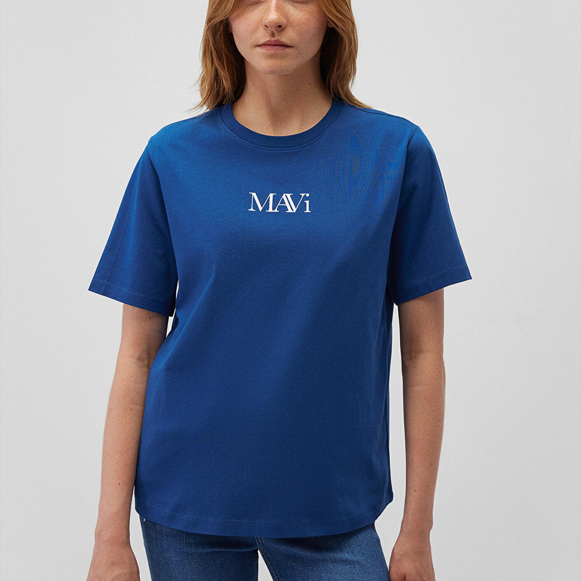 Mavi Mavi Logo Baskılı Lacivert Tişört Regular Fit / Normal Kesim 1611594-82625