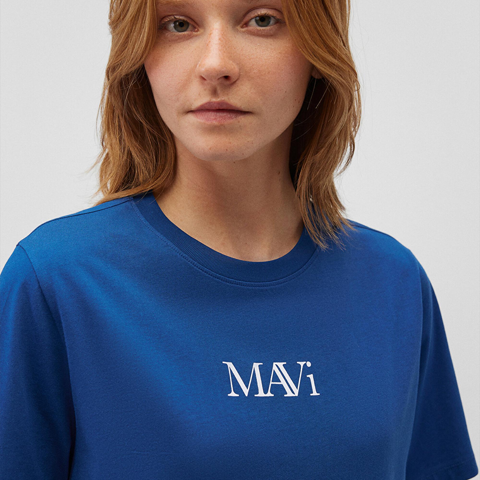 Mavi Mavi Logo Baskılı Lacivert Tişört Regular Fit / Normal Kesim 1611594-82625