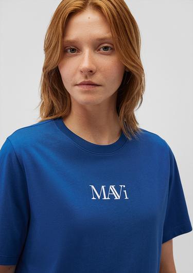  Mavi Mavi Logo Baskılı Lacivert Tişört Regular Fit / Normal Kesim 1611594-82625