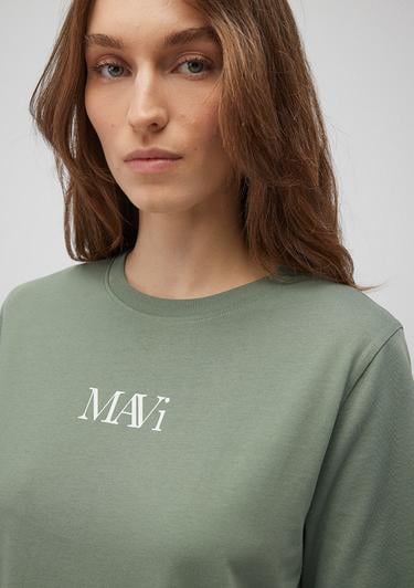  Mavi Mavi Logo Baskılı Yeşil Tişört Regular Fit / Normal Kesim 1611594-81976