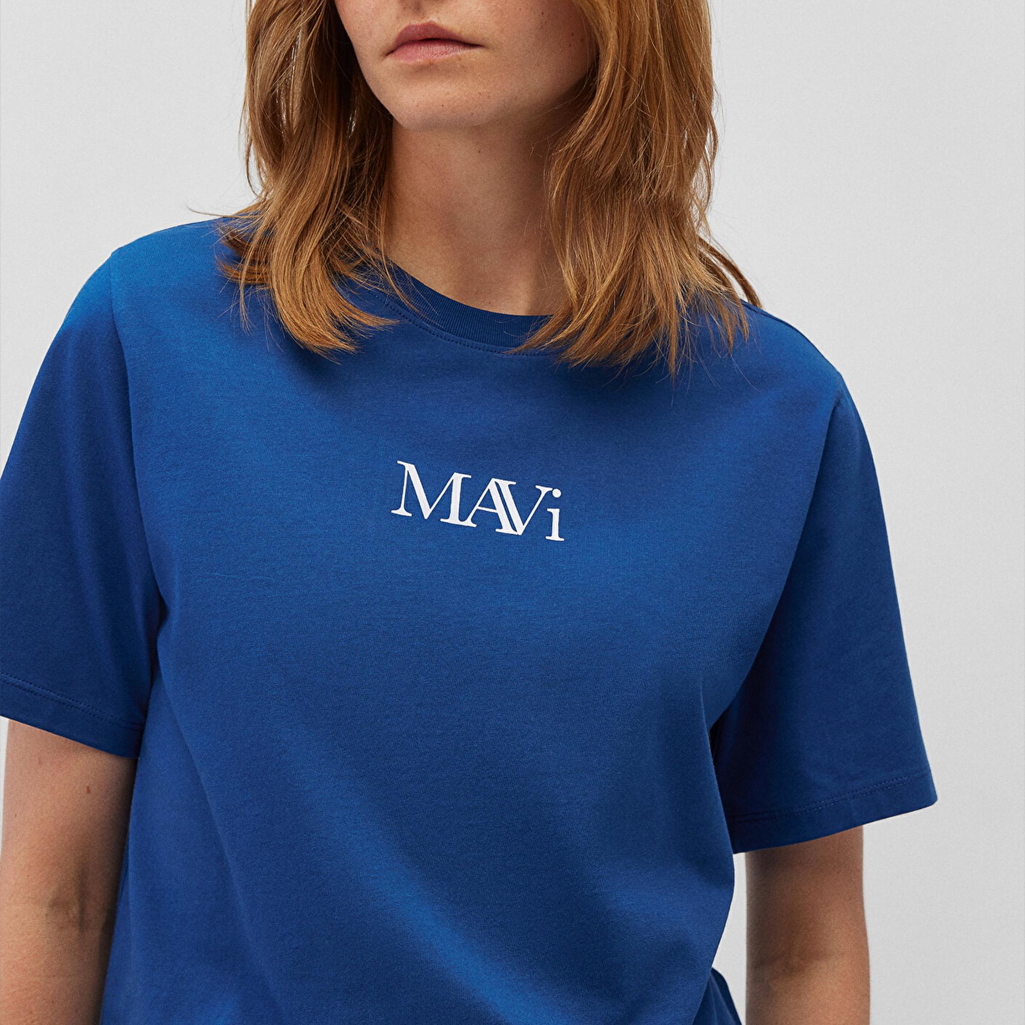 Mavi Mavi Logo Baskılı Lacivert Tişört Regular Fit / Normal Kesim 1611594-82625