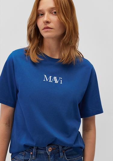  Mavi Mavi Logo Baskılı Lacivert Tişört Regular Fit / Normal Kesim 1611594-82625