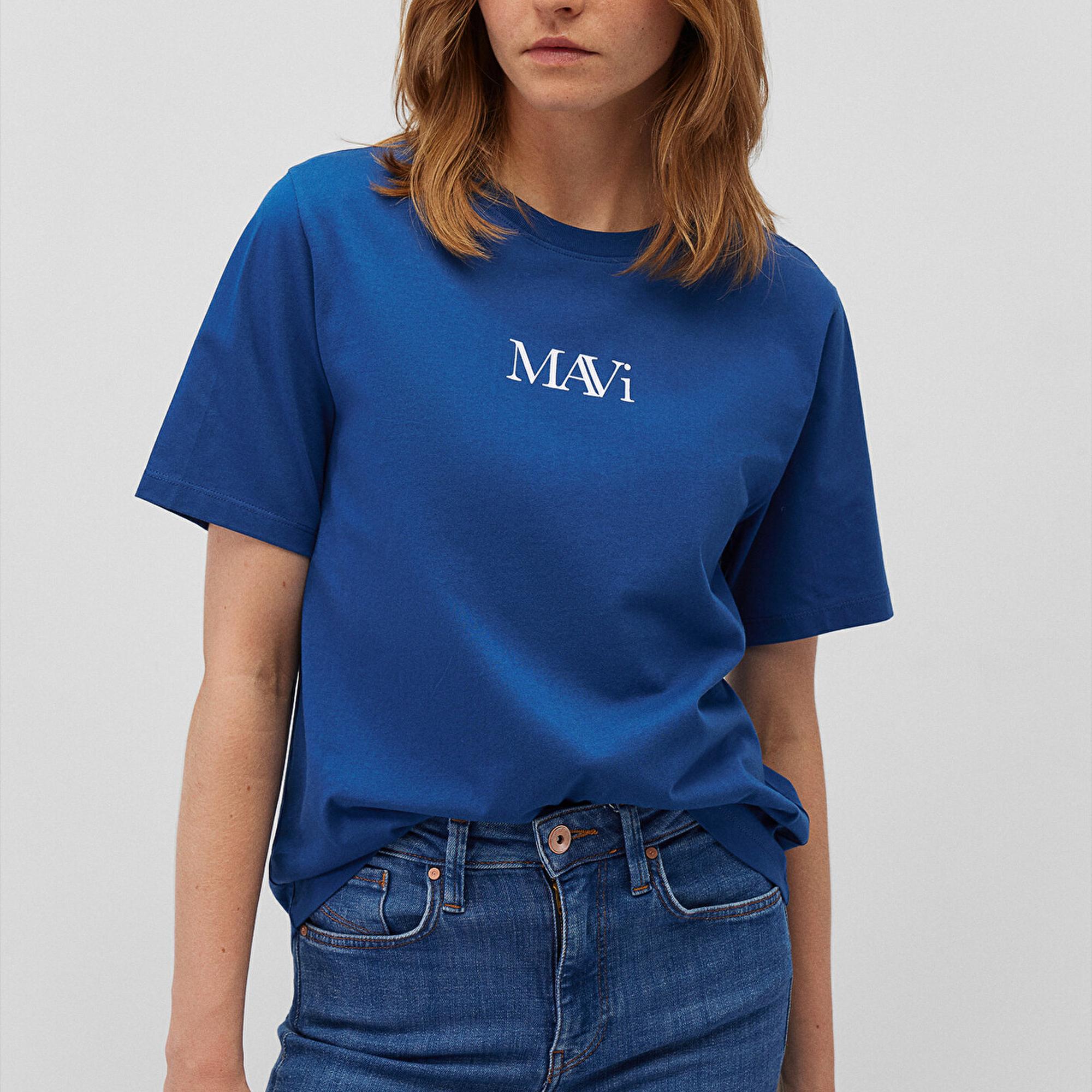 Mavi Mavi Logo Baskılı Lacivert Tişört Regular Fit / Normal Kesim 1611594-82625