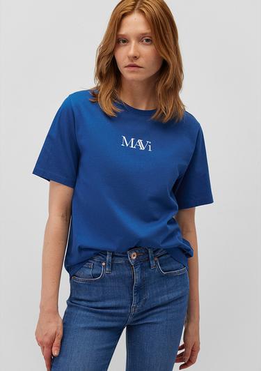  Mavi Mavi Logo Baskılı Lacivert Tişört Regular Fit / Normal Kesim 1611594-82625