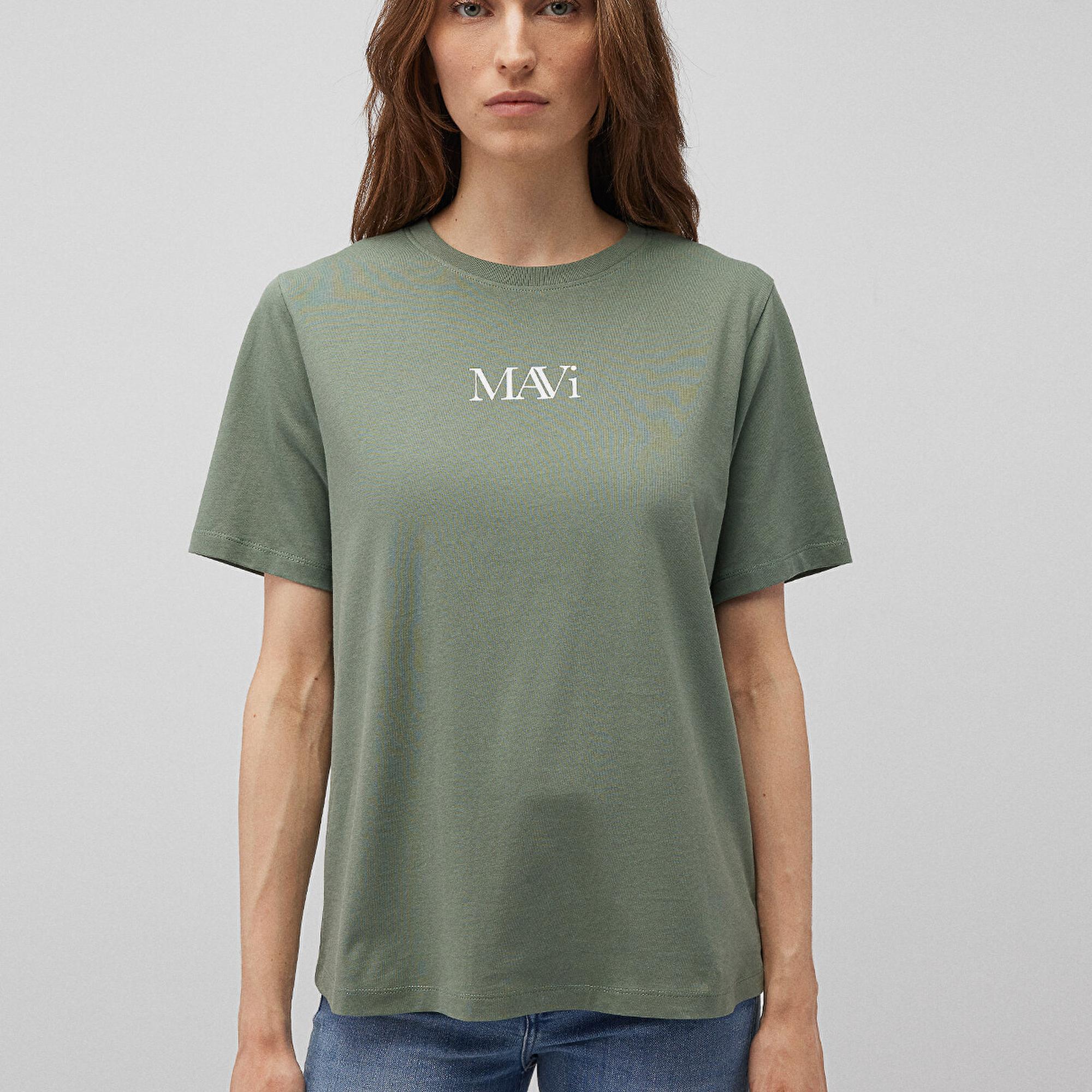 Mavi Mavi Logo Baskılı Yeşil Tişört Regular Fit / Normal Kesim 1611594-81976