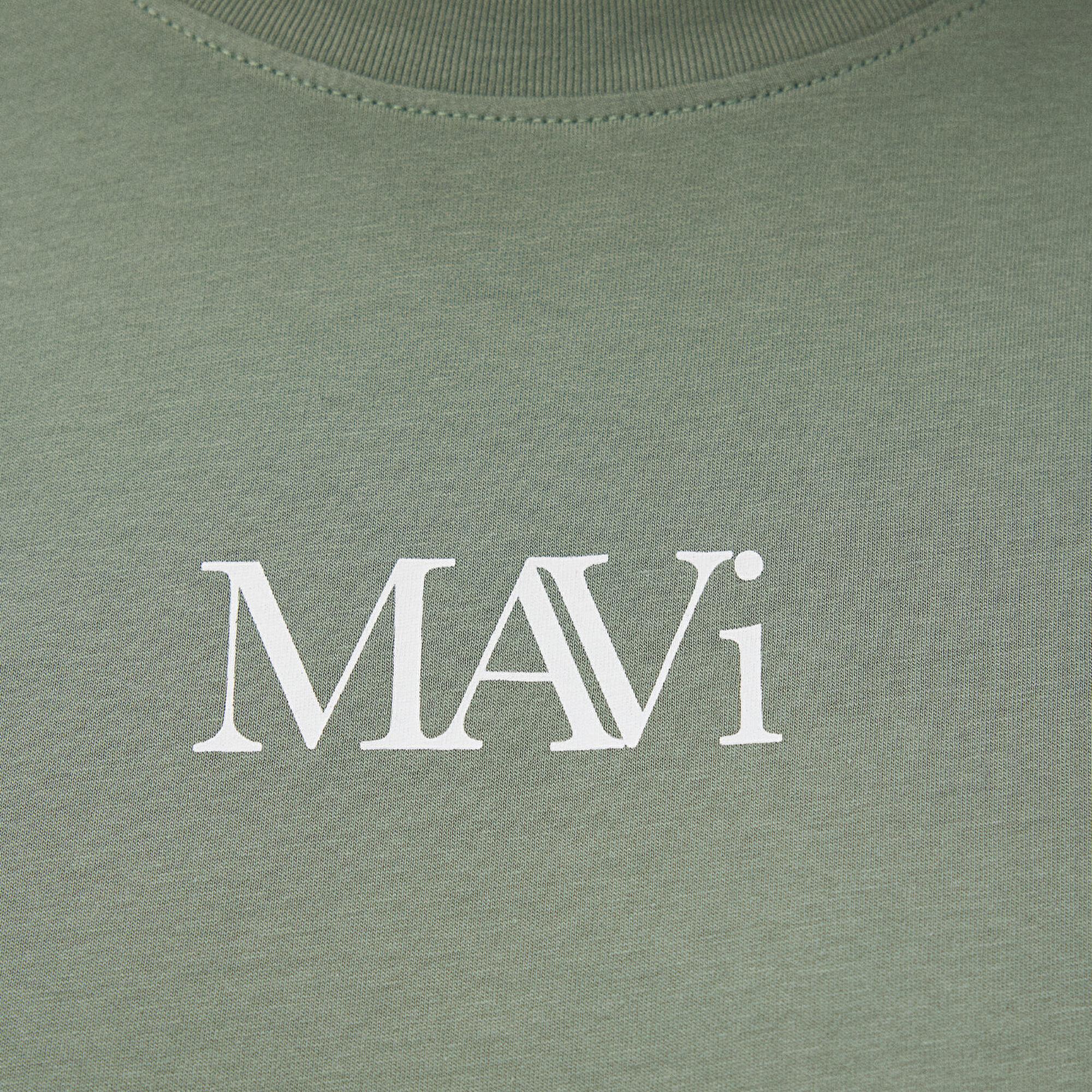 Mavi Mavi Logo Baskılı Yeşil Tişört Regular Fit / Normal Kesim 1611594-81976