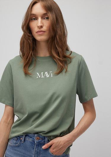  Mavi Mavi Logo Baskılı Yeşil Tişört Regular Fit / Normal Kesim 1611594-81976