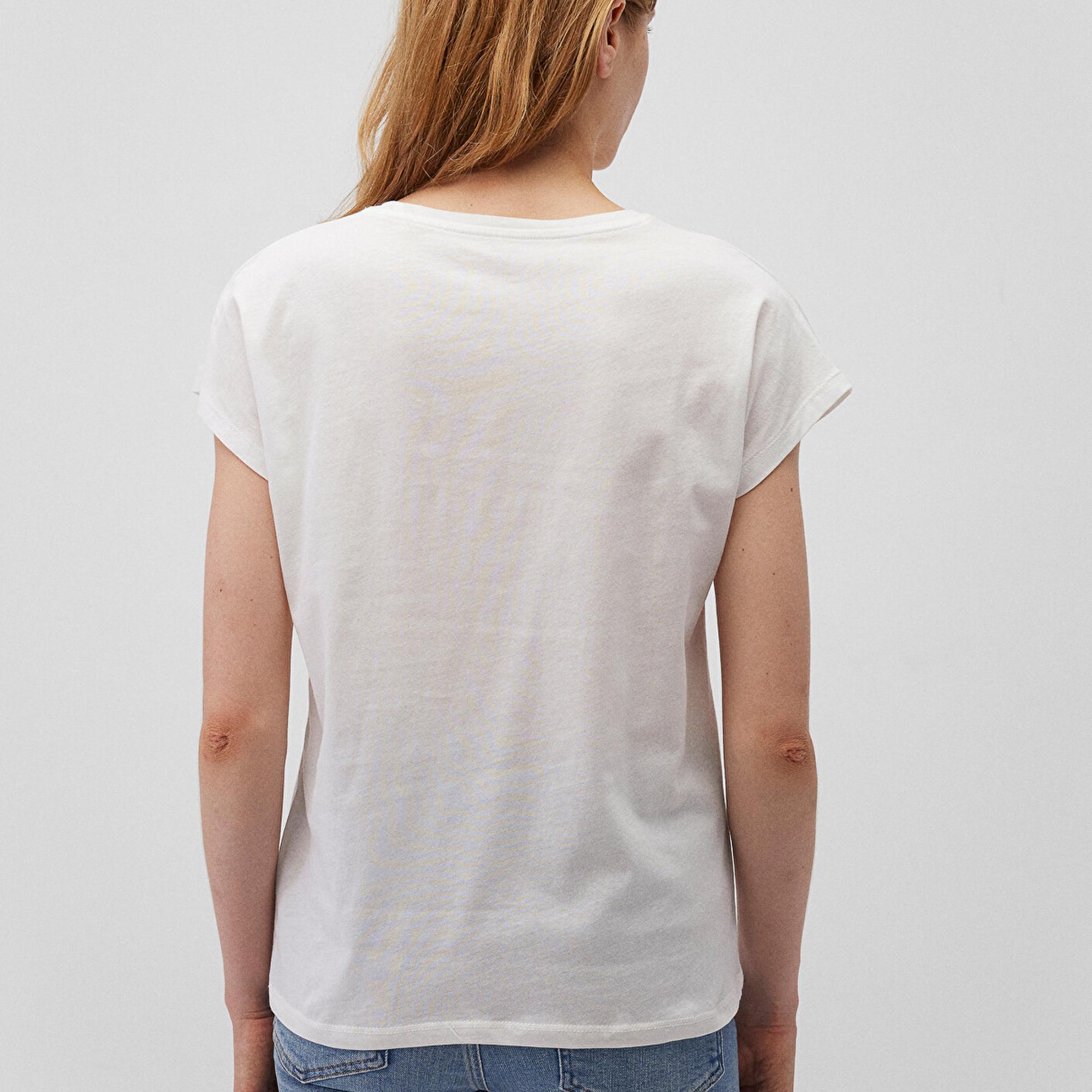 Mavi Baskılı Beyaz Tişört Regular Fit / Normal Kesim 1612617-70057