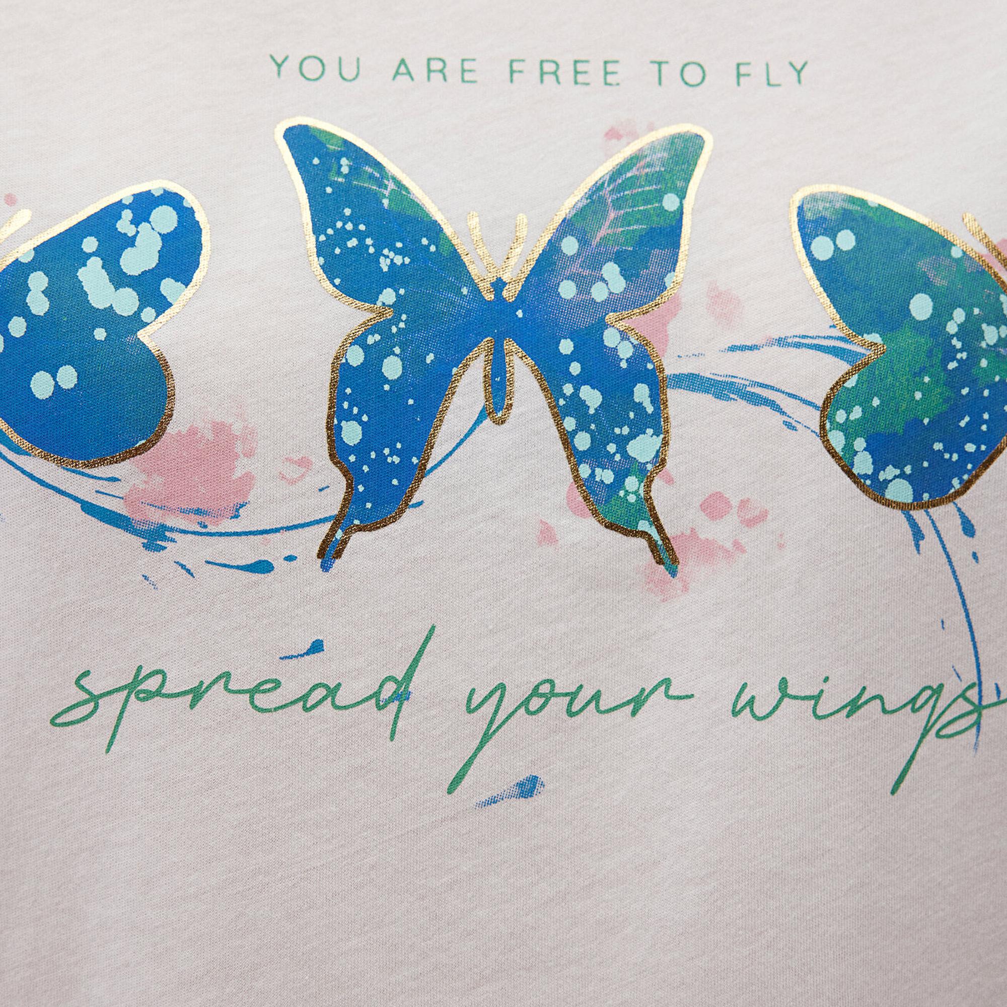 Mavi Baskılı Beyaz Tişört Regular Fit / Normal Kesim 1612617-70057