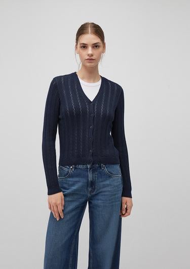  Mavi Düğmeli Lacivert Hırka Fitted / Vücuda Oturan Kesim 1710488-86623