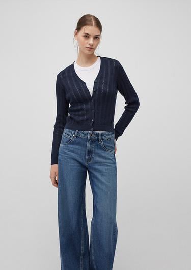  Mavi Düğmeli Lacivert Hırka Fitted / Vücuda Oturan Kesim 1710488-86623