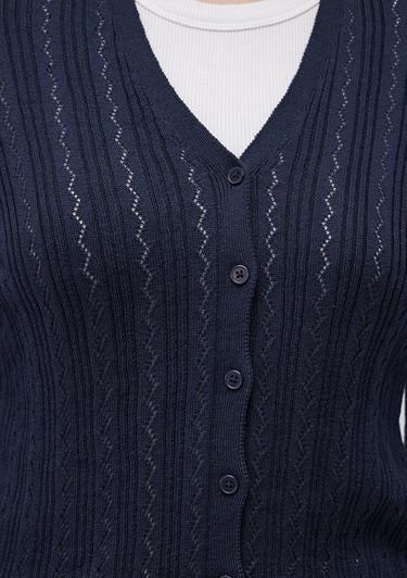  Mavi Düğmeli Lacivert Hırka Fitted / Vücuda Oturan Kesim 1710488-86623