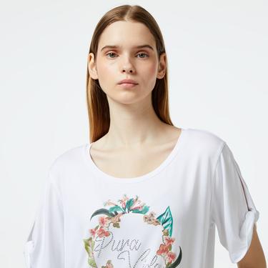  Liu Jo Kadın Beyaz T-Shirt