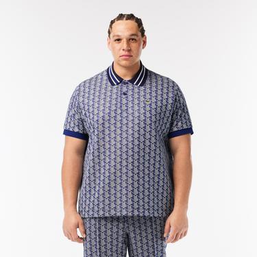  Lacoste Erkek Classic Fit Monogram Lacivert Polo