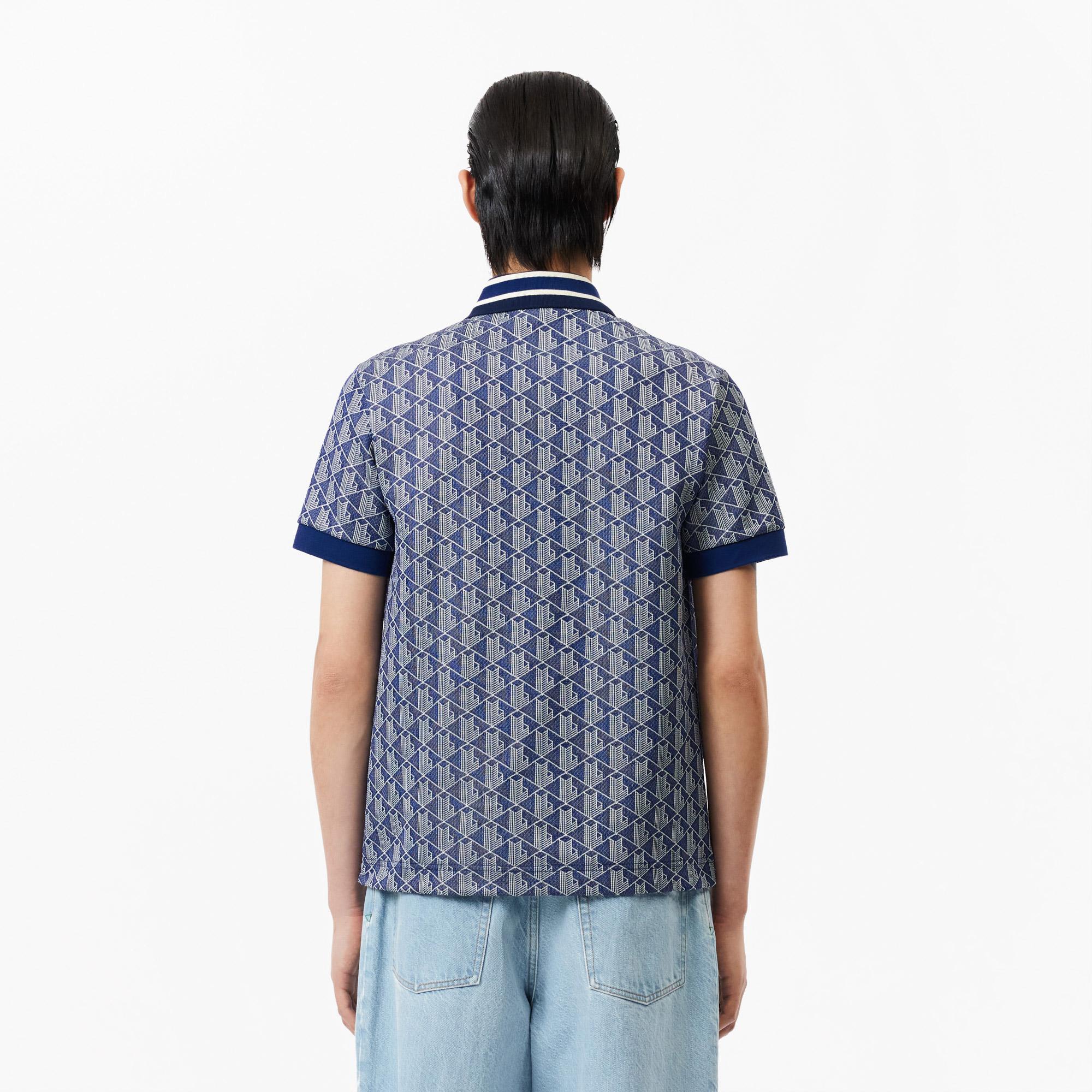 Lacoste Erkek Classic Fit Monogram Lacivert Polo