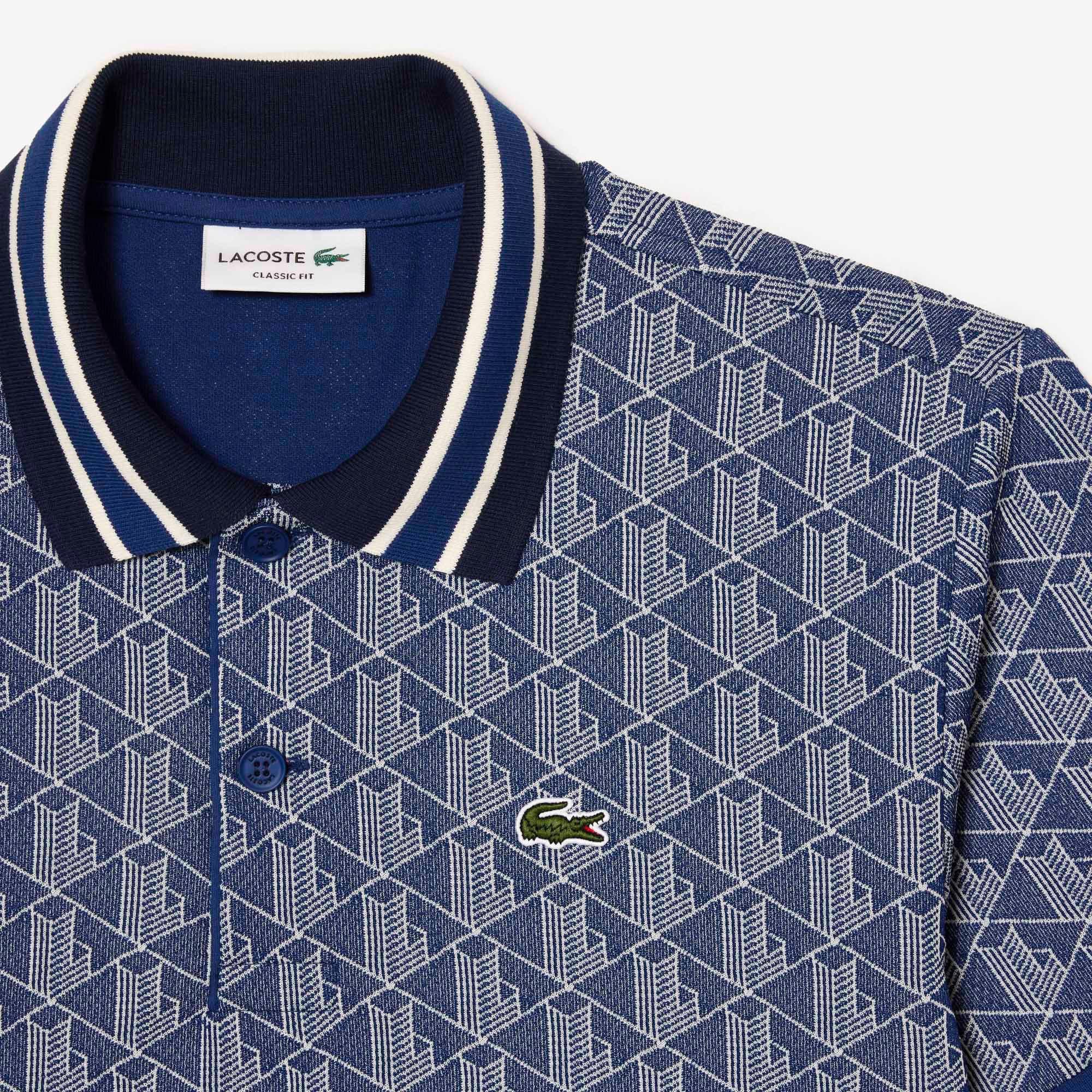 Lacoste Erkek Classic Fit Monogram Lacivert Polo