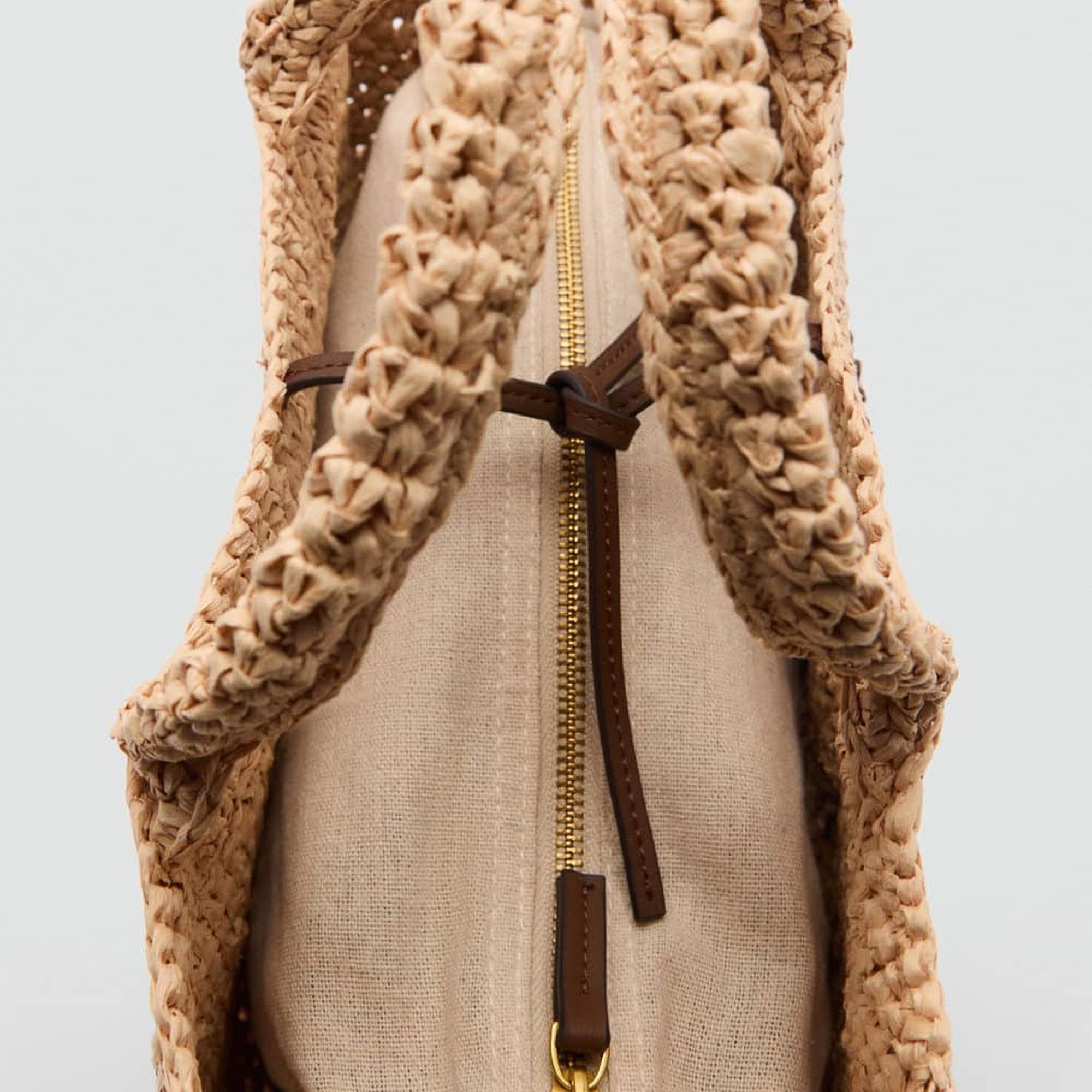 Mango Kadın Doğal Elyaf El Çantası Bej