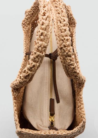  Mango Kadın Doğal Elyaf El Çantası Bej