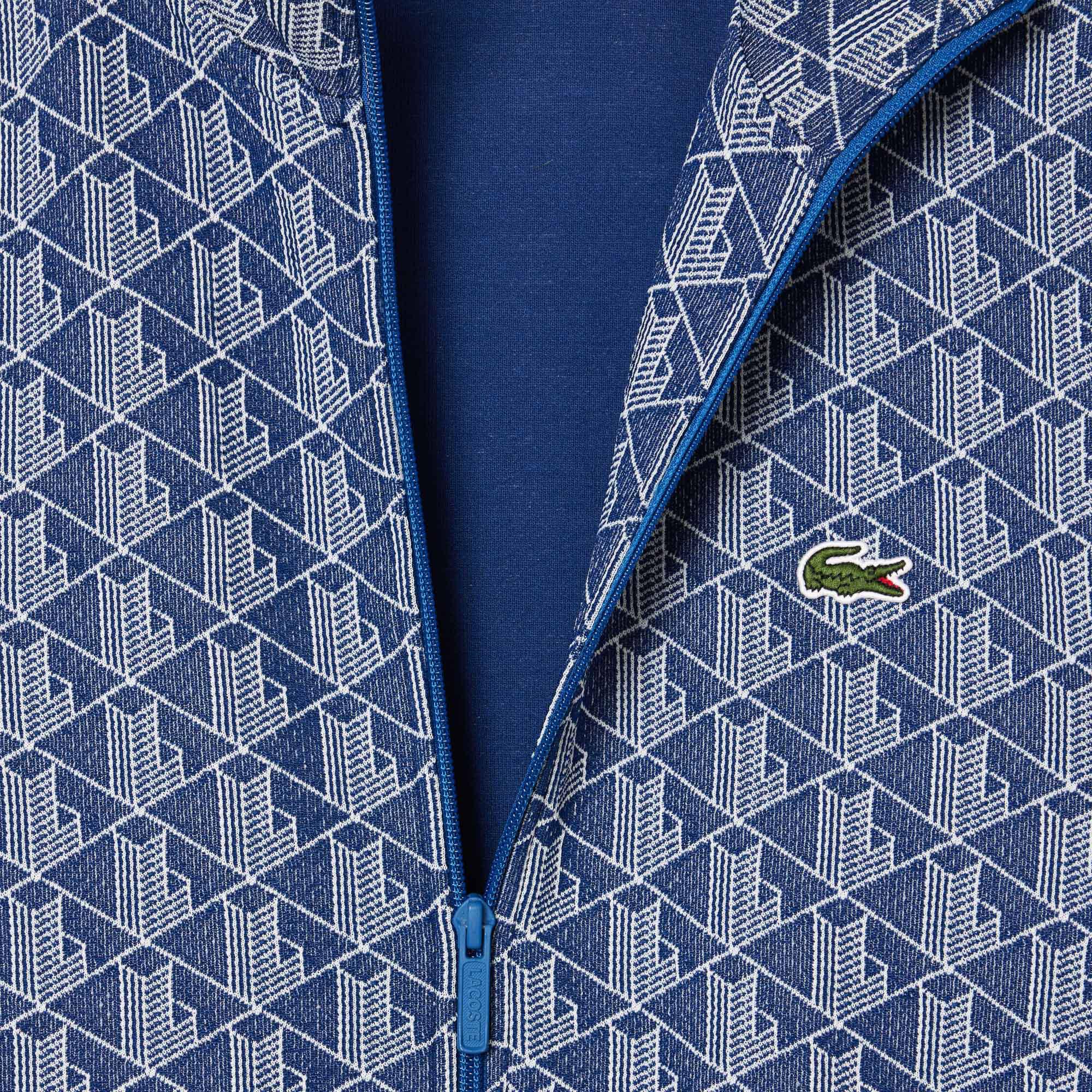 Lacoste Erkek Regular Fit Fermuarlı Monogram Lacivert Sweatshirt